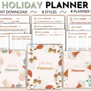 Holiday Planner, Christmas Planner, Thanksgiving Organizer, Holiday Planning Guide, Holiday Planning Template, Gift Tracker, Christmas List