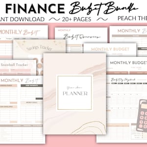 Peach Financial Planner Digital, Finance Binder, Finance Template, Budget Binder, Budget Planner Digital, Finance Printable, Finance Journal