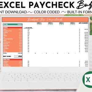 Excel Paycheck Budget Template,Excel Gift, Finance Gift,Budget by Paycheck,Dave Ramsey Budget Template,INSTANT DOWNLOAD