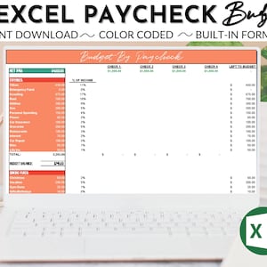 Excel Paycheck Budget Template,Excel Gift, Finance Gift,Budget by Paycheck,Dave Ramsey Budget Template,INSTANT DOWNLOAD