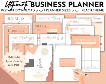 Editable Business Planner, Small Business Planner, Start Up Planner, Business Startup, Business Tracker, Small Business, Editable Template