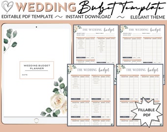 Wedding Budget Planner | Wedding Budget Template | Wedding Budget Tracker | Wedding Budget Binder | Wedding Binder Printable | Editable PDF