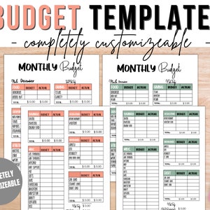 Monthly Budget Templates | Budget Printable | Budget Planner | Editable PDF | Fillable PDF | Expense Tracking Printable | Dave Ramsey Budget
