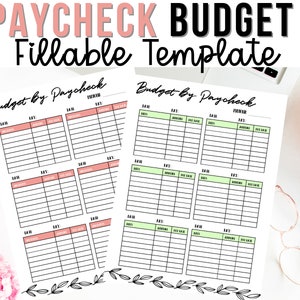 Budget by Paycheck Template,Paycheck Budget,Monthly Budget,Budget Tracker,Printable PDF,Budget Template,Budget Spreadsheet,INSTANT Download