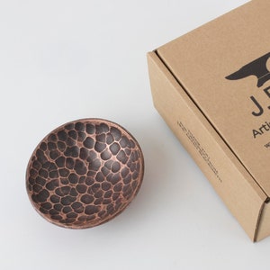 7th Anniversary Gift - Hand Hammered Copper Bowl - Copper Patina - Copper jewellery dish for her - 7 Year Wedding - Extra Small Ring Dish