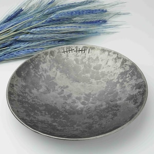 Personalised Steel Anniversary Bowl • Custom 11th Anniversary Gift Bowl • Hand Stamped with 11 Tally Marks • large Size 7.2&quot;