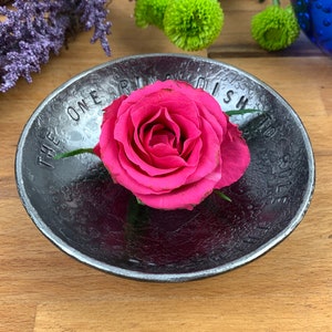 Hand Made Wedding Ring Dish -Iron Bowl for 6th Anniversary gift - small Dish - jewellery bowl for her - Forged Iron Bowl- Iron Gift for him