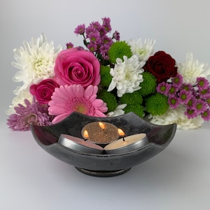 Medium size Hexagonal iron Bowl - 5&quot; inches - large tea light holder - key holder - 6th wedding gift - personalised - 6th year celibration