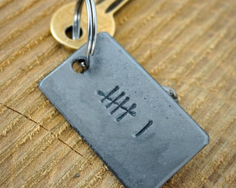 6 Tally Marks Iron Keyring • 6th Anniversary gift for him • Solid Iron Hand Forged Keyring • Gift For 6 year Wedding Anniversary • Stamped