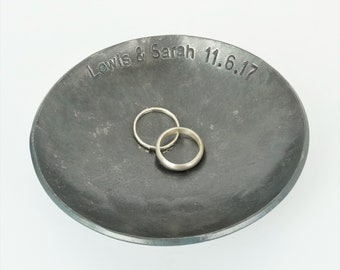 Handmade Wedding Ring Dish • Iron Bowl for 6th Anniversary gift • small Ring Dish • Metal Jewellery Dish • Forged Bowl • Iron Gift for him