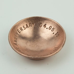 Copper Bowl for 7th Anniversary gift - X Small jewellery Dish for her - Hand Made ring dish - Copper Ring Dish, Incense Bowl, Candle Holder,