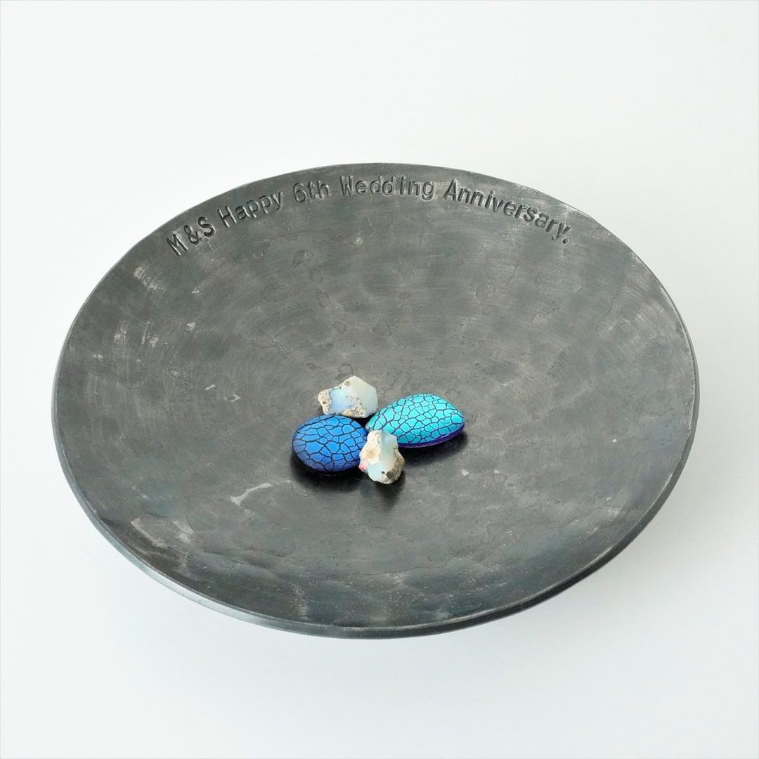 Iron Wedding Anniversary Gift • Large Iron Bowl With Personalised ...