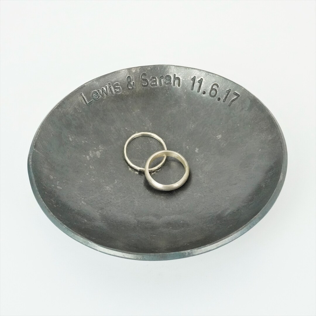 Handmade Wedding Ring Dish • Iron Bowl for 6th Anniversary Gift • Small ...
