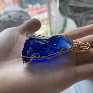 Blue andara crystal Necklace,Andara Pendant,Healing Crystals,Raw Aqua blue Andara volcanic crystals,Personalized Andara Stone Jewelry gifts