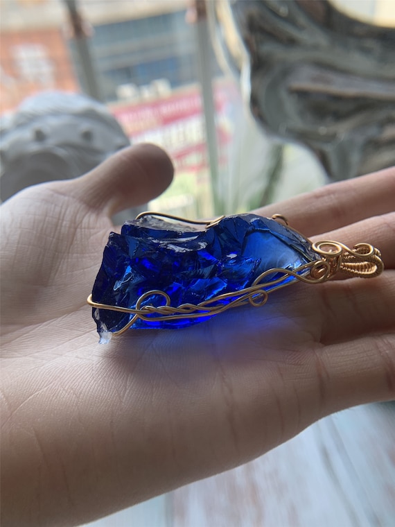 Blue andara crystal Necklace,Andara Pendant,Healing Crystals,Raw Aqua blue Andara volcanic crystals,Personalized Andara Stone Jewelry gifts