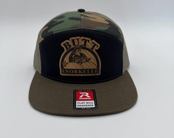 Butt Snorkler Engraved Patch Richardson 168 Seven Panel Trucker Hat