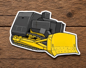 Bulldozer Sticker, Dozer Operator Decal, Heavy Equipment Vinyl Sticker, Construction Worker Gift, Waterproof Truck Hard Hat Sticker