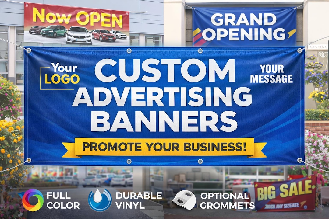 Custom Advertising Banner | Business Vinyl Banner | Personalized ...
