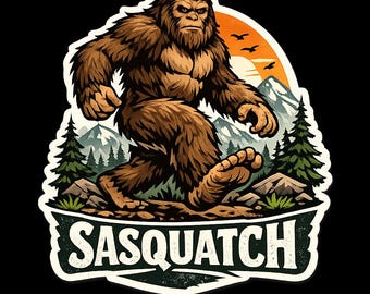 Sasquatch Sticker | Bigfoot Vinyl Decal | Funny Cryptid Sticker | Waterproof Laptop Sticker | Outdoor Adventure Decal | Camping Gift
