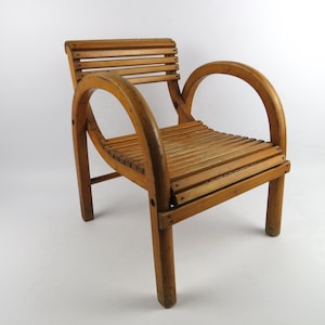 Vintage Baumann bentwood children&#39;s armchair, solid beech kids chair, bentwood furniture, 1930s