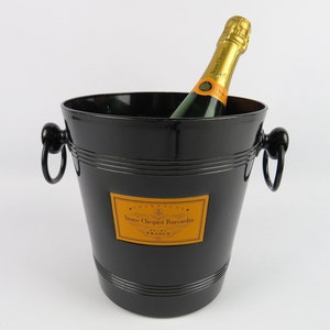 Veuve Clicquot Champagne ice bucket, Black aluminium VCP Champagne cooler, Veuve Clicquot collectibles, Veuve Clicquot limited edition