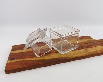 Wasserbutterdose aus transparentem Glas, quadratische Butterdose aus geformtem Glas, Butterkuppel aus Glas, weiche streichfähige Butter, Aufbewahrung ohne Kühlschrank