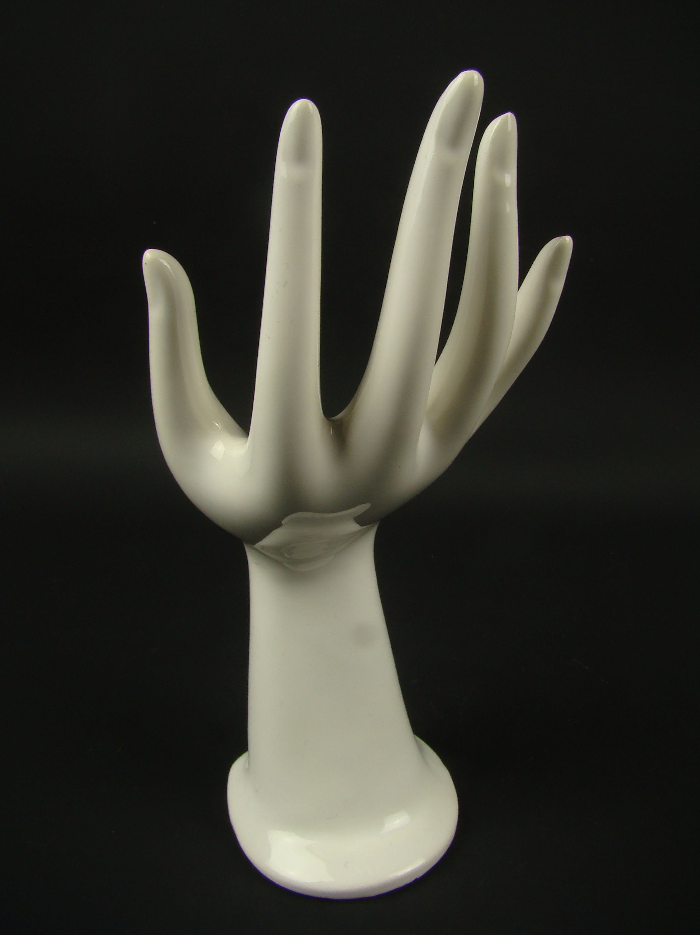 French porcelain hand ring display Hand shaped jewelry Etsy