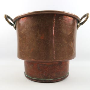 Antique double-bottom copper bucket, Antique french copper pot, Vintage copper planter, Copper kitchen decor, French farmhouse