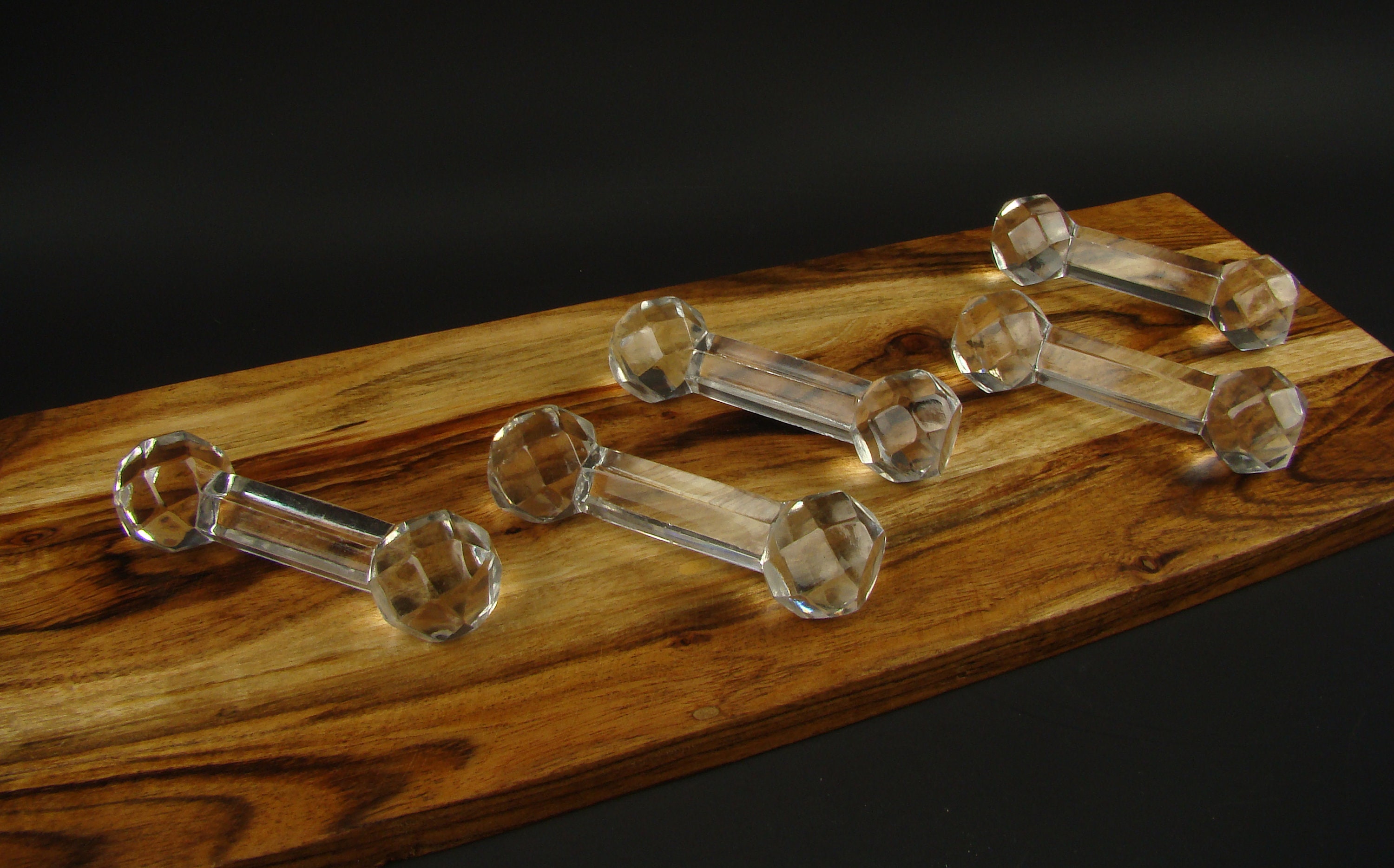 Antique Baccarat crystal dumbbell knife rests Crystal knife Etsy