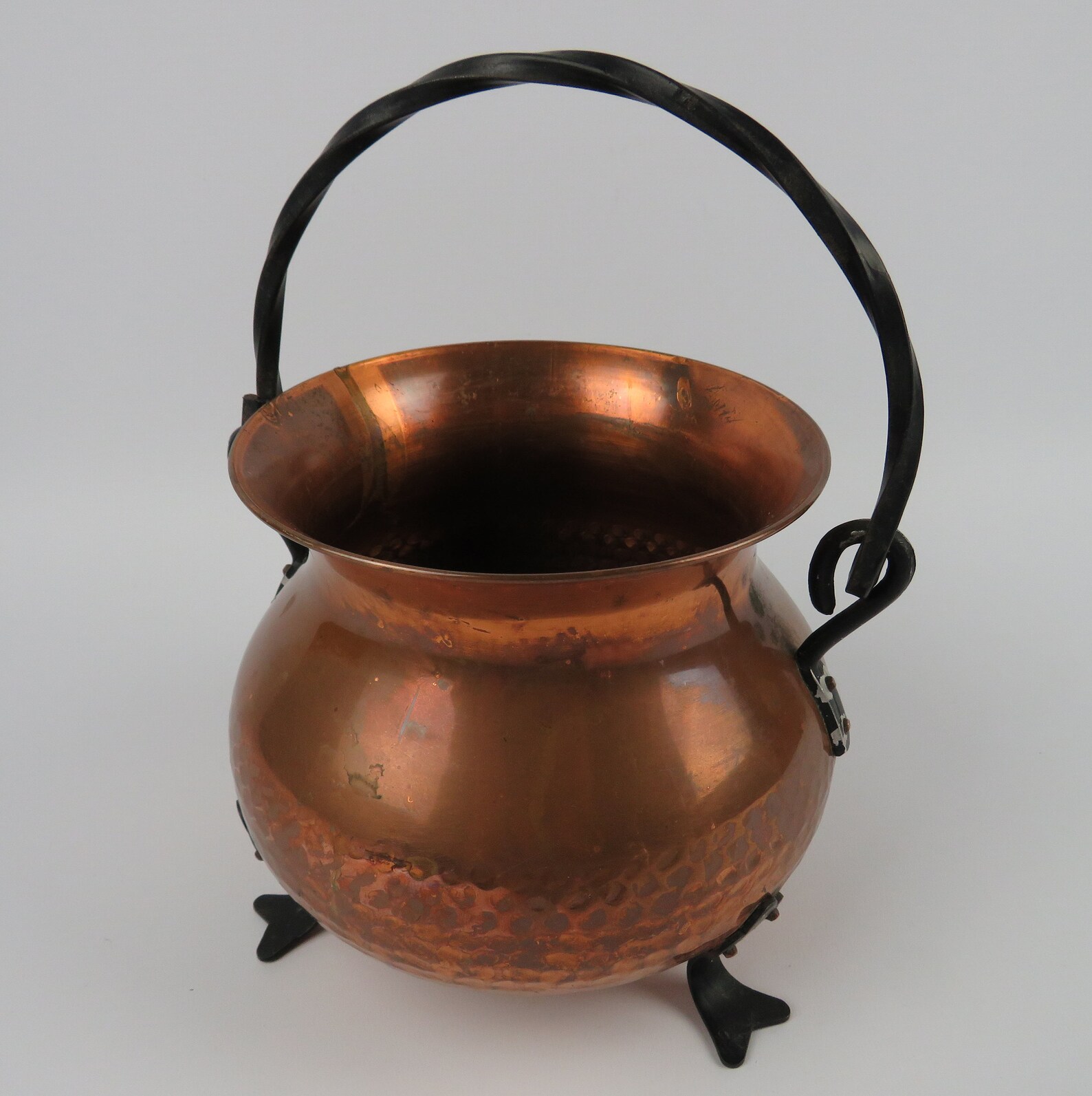 French Copper Cauldron Antique Tripod Cauldron Rustic Etsy