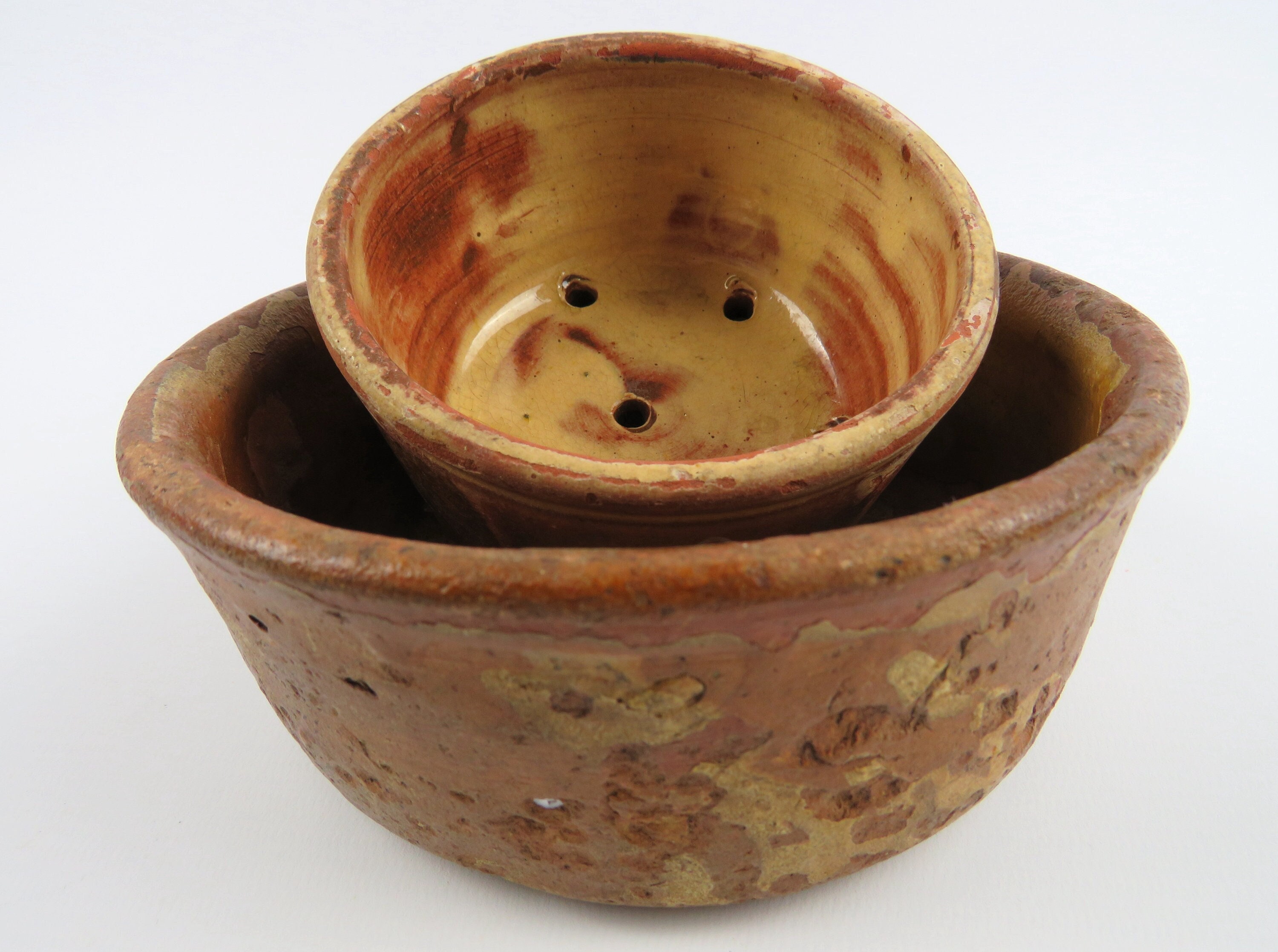 Antique Terracotta Cheese Mold Set French Pottery Cheese Etsy