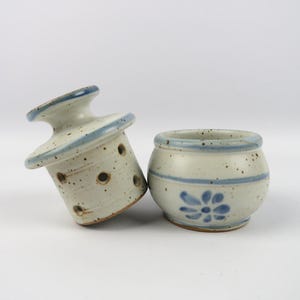 French butter bell, water butter keeper, vintage stoneware butter crock, butter storage jar, potter’s butter dish
