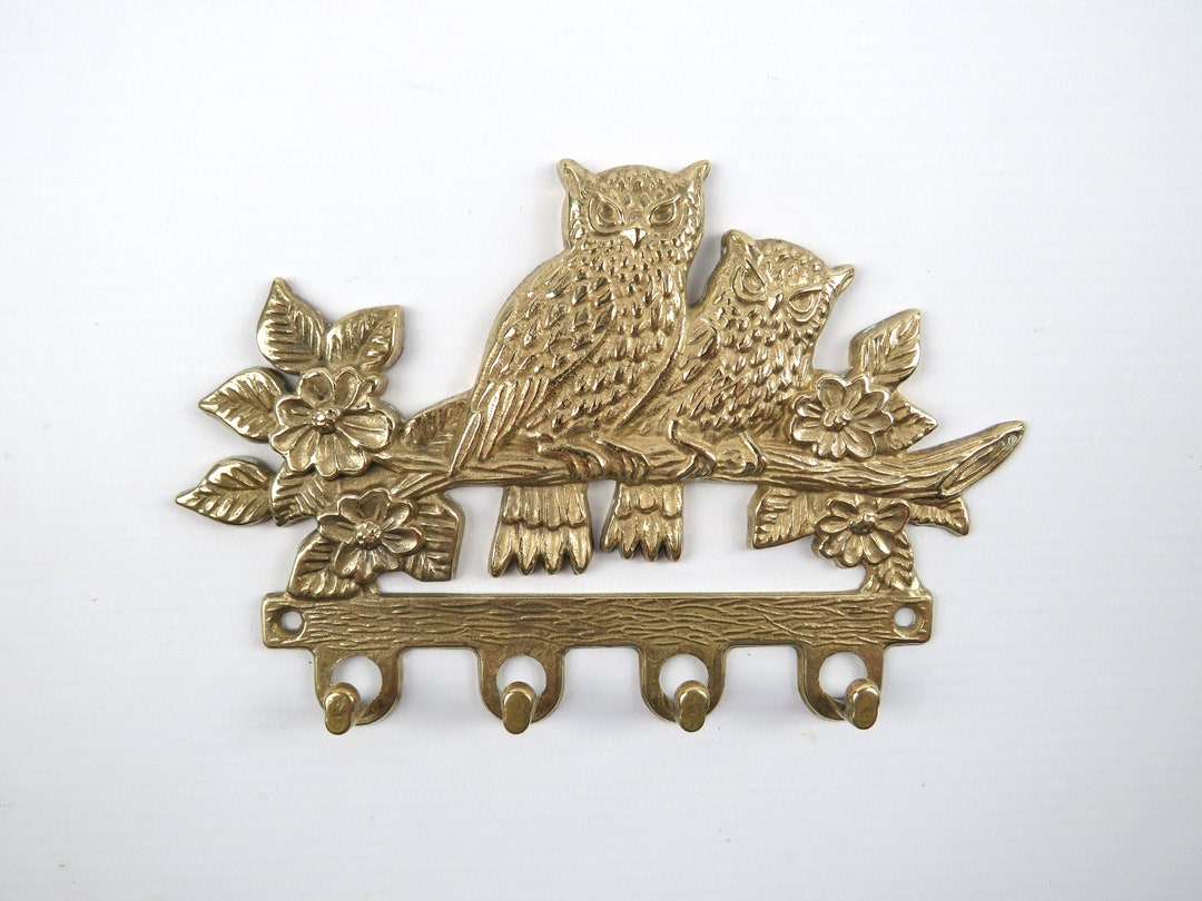 Vintage Brass Key Display Rack Barn Owl Decor Key Holder for Etsy