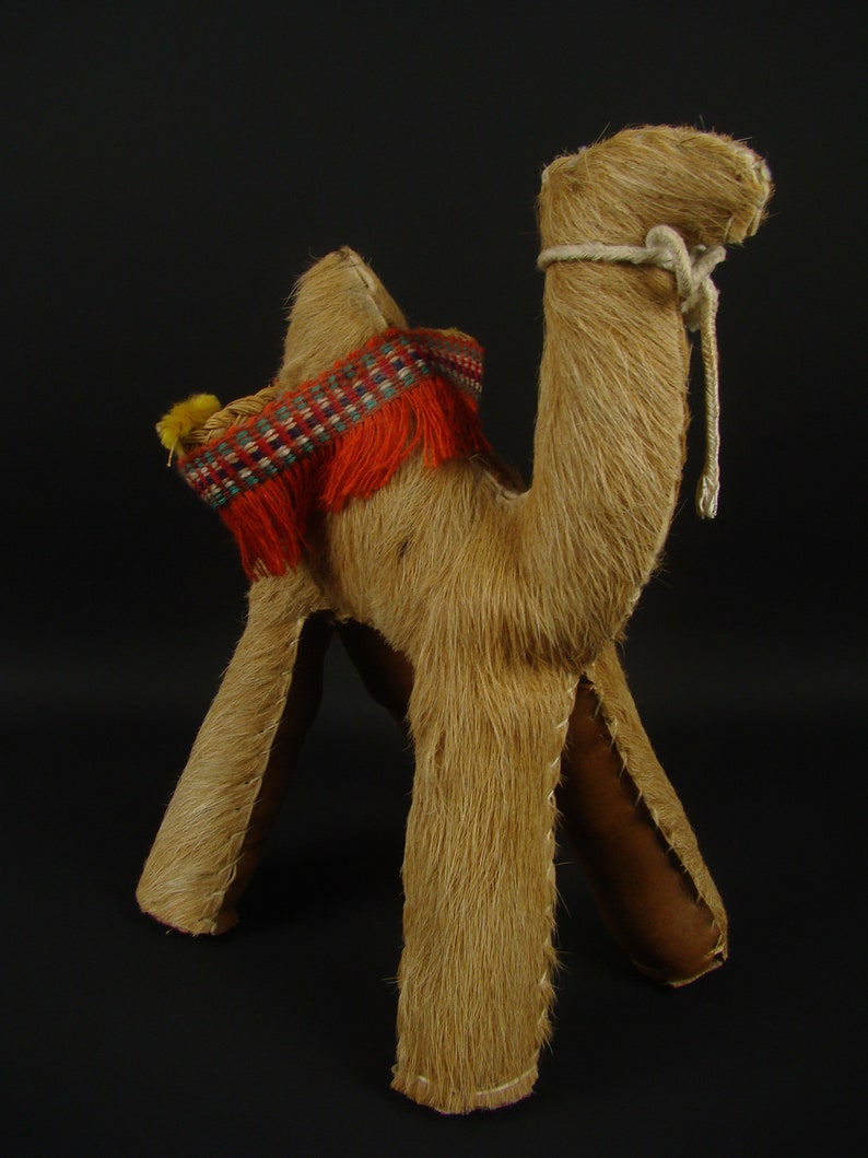 Figurine Chameau En Cuir Et Poil Veritable Animal En Etsy
