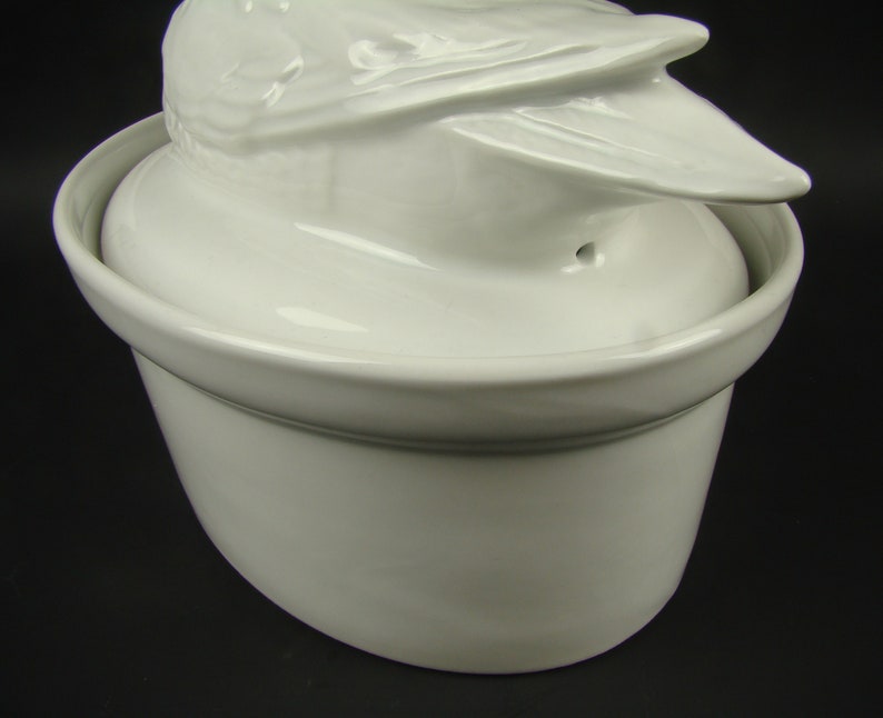 Apilco Porcelain Tureen Duck Pate Tureen in White Porcelain Etsy