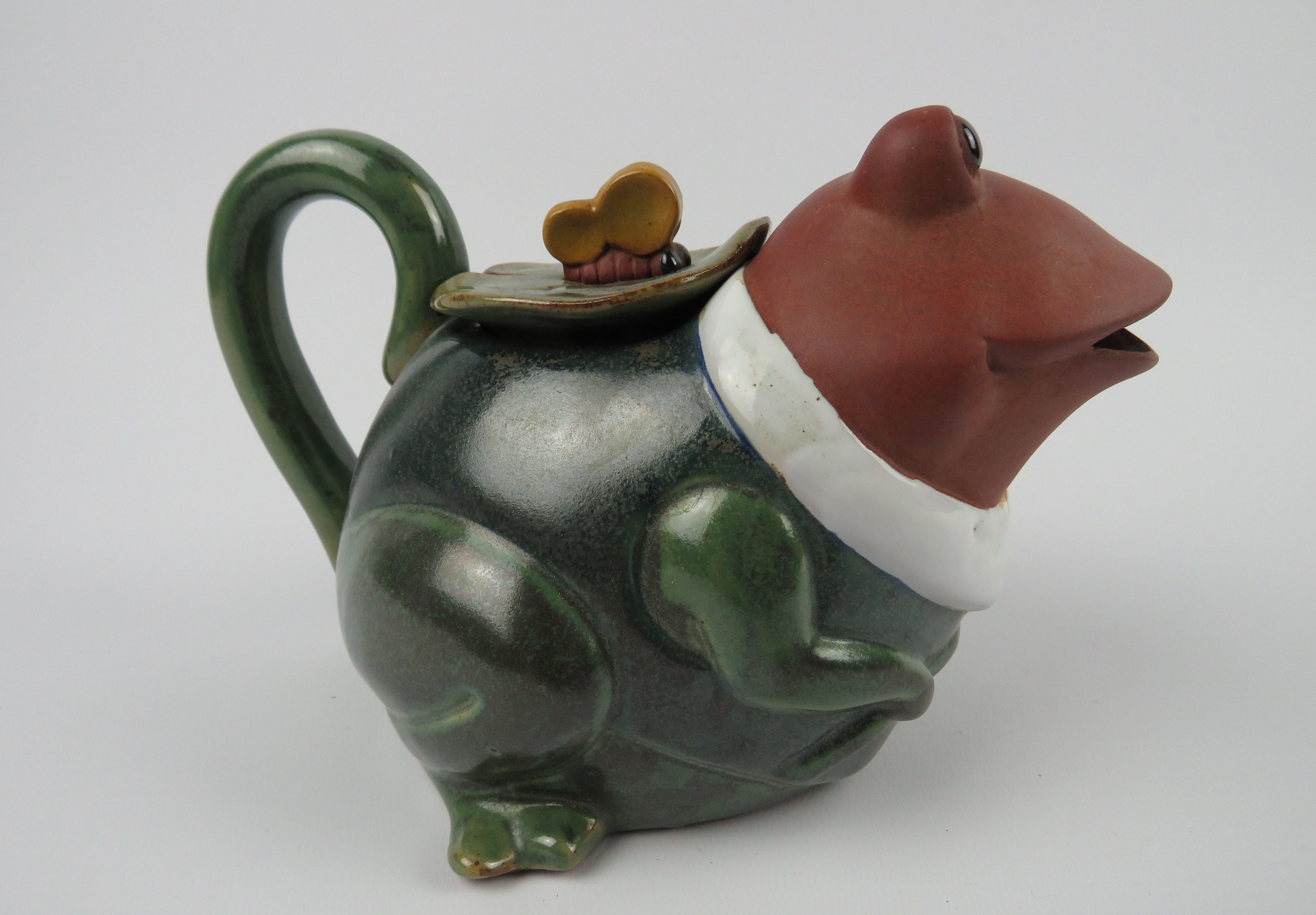 Frog shaped teapot Terracotta tea pot Collectable teapot Etsy