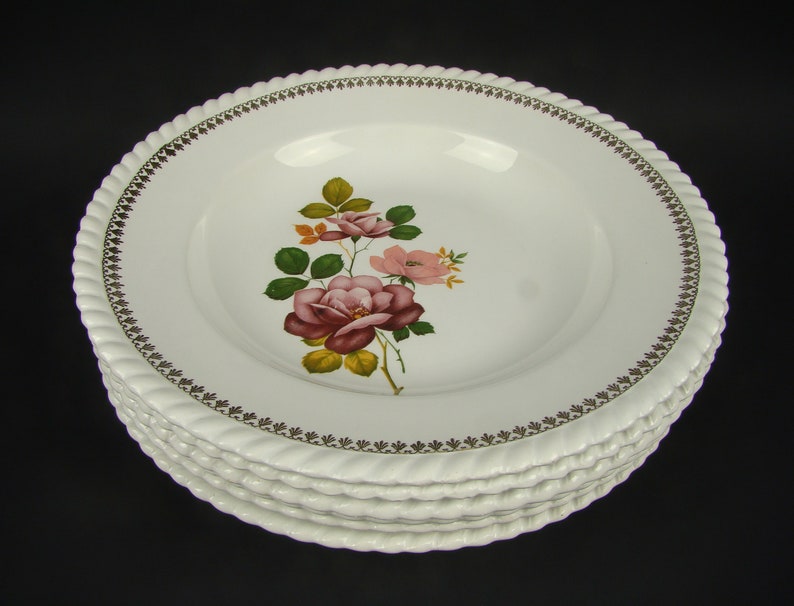 French plates with floral decor French tableware French antique Lun\u00e9ville Badonviller soup plates Shabby kitchen decor Ironstone plates
