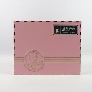 Jean Paul Gaultier collector &quot;Classique&quot; Box, Limited Edition Gaultier Delivery tin box, Gaultier perfume collectibles, French Haute Couture