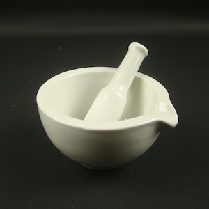 White porcelain mortar and pestle, apothecary mortar, vintage pharmacy decor, french antique grinding tool