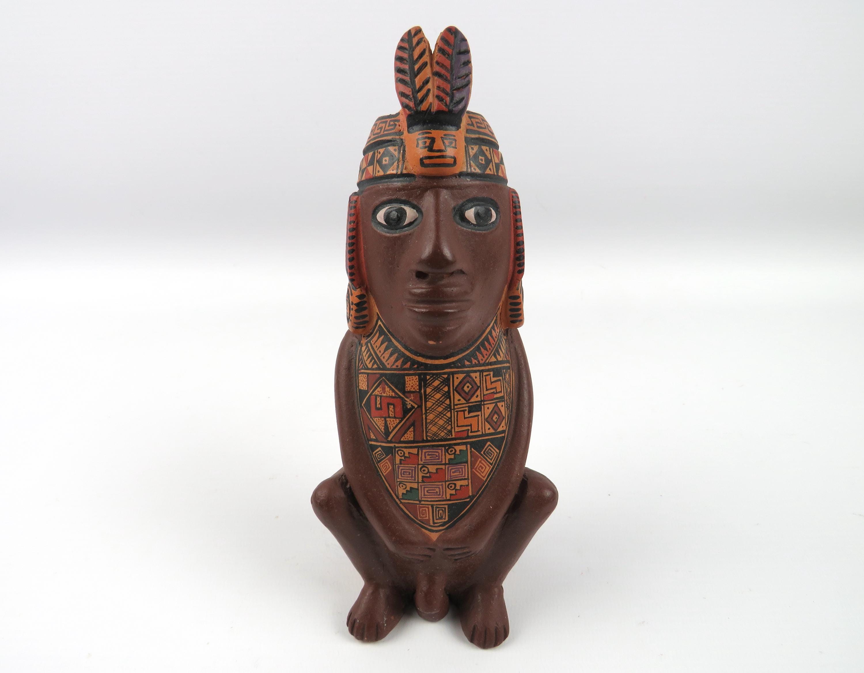 Statuette Terre Cuite Mexicaine Style Précolombien - 11 Cm - Occasion - Artisanat Mésoamérique