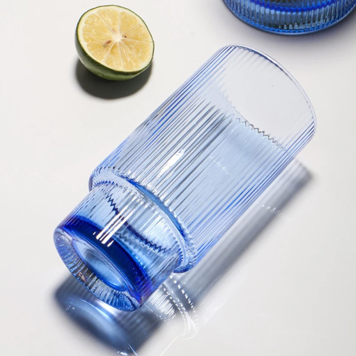 Ribbed Carafe Set Bedside Carafe Glass Pitchers Decanters Etsy