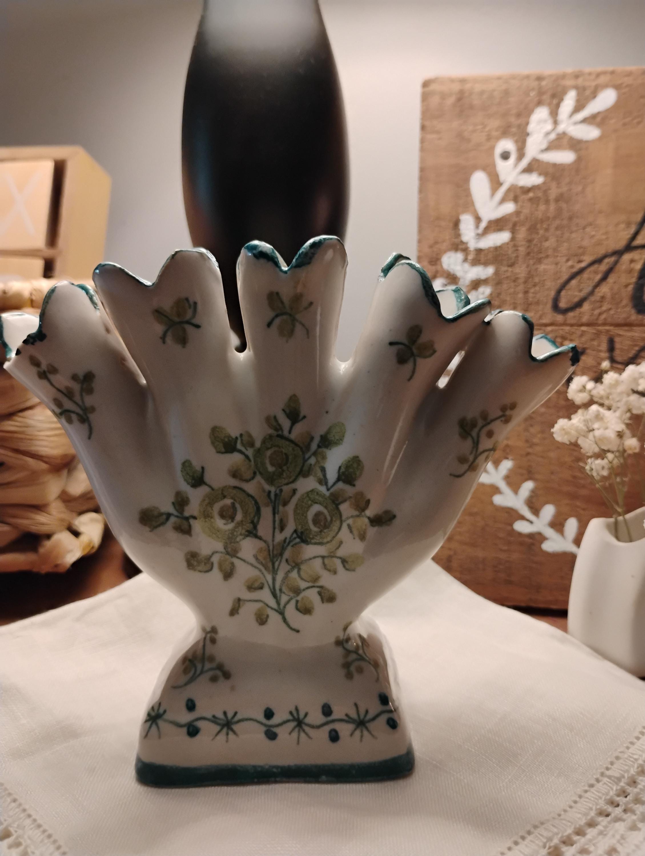 vintage * Portugal ribbon flower vase 花瓶・フラワースタンド