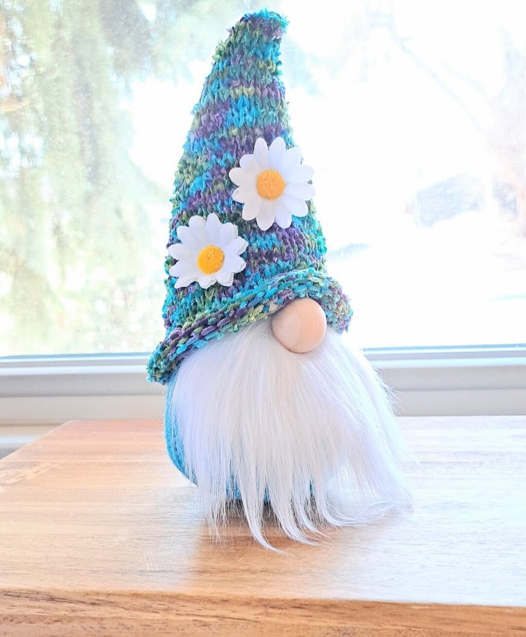 Blue Gnome Decor Gnome Daisy Figurine Nordic Tomte Gnome Kids Room ...
