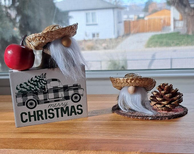 Boston International Garden Gnome Figurine - 5.5-Inch Dinky With Yellow Hat Spring Decor