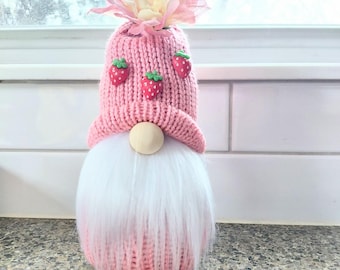 Strawberry Hand Knitted coral Flower Hat Decoration