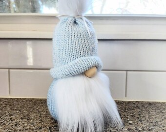 Blue and White Snowflake Gnome. Christmas decoration