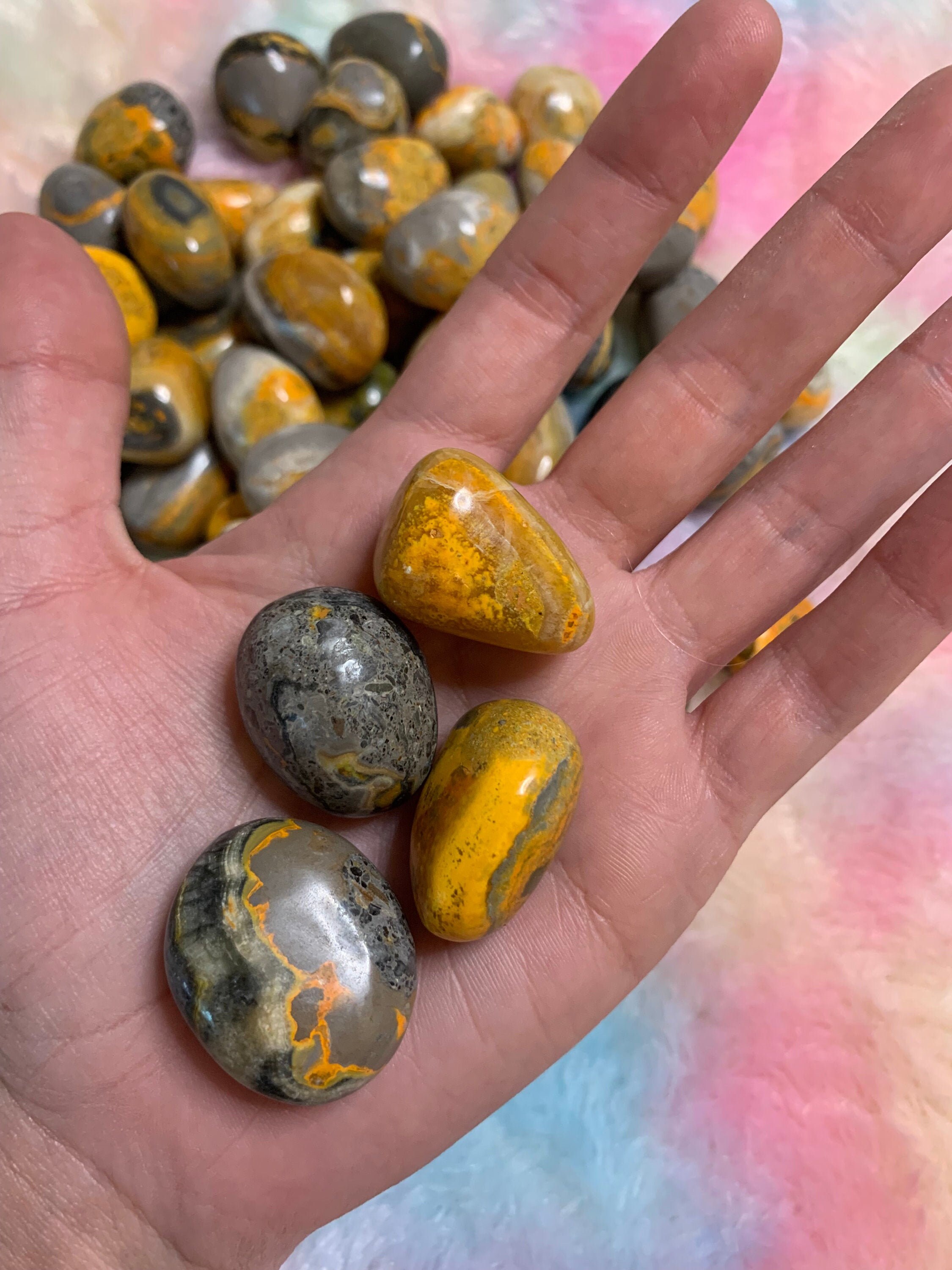 Bumble Bee Jasper Tumbled Stone Etsy UK