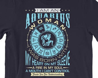 Aquarius Frau Tshirt | Aquarius Sternzeichen Shirt | Lustige Wassermann T-shirt | Damen Wassermann T-shirt | Ich bin eine Wassermann Frau