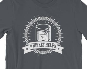 Vintage Whiskey hilft lustige trinken T-Shirt, Whisky-Liebhaber, Bourbon, Whiskey hilft Tshirt, Retro-Alkohol