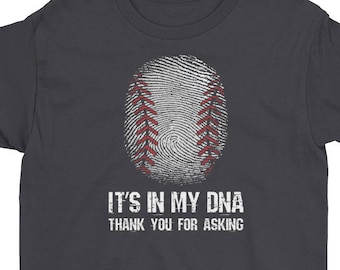 Kids Baseball Tshirt | Baseball It's In My DNA Shirt | Baseball Tshirt | Boys Baseball T-shirt | Kids Baseball T-Shirt